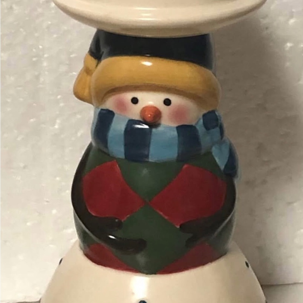 Enesco By Jim Shore Vtg 2004 “Heartwood Creek Snowman” Tea Light Candle Holder